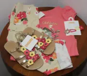 GYMBOREE GIRLS OUTFIT COMBO SET 12-PIECE JACKET T-SHIRT PANTS SANDALS SIZE S / 5