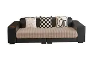 Plush Faux Rabbit Fur Sofa Slipcovers Non-Slip Sofa Cushion Covers Furniture Protector-Gray