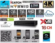 16 Channels H.265 4K UHD Hybrid Security HD-TVI/CVI/AHD/960H/IP/P2P/Audio/Cloud