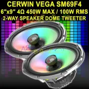 CERWIN-VEGA SM69F4 100W 6" X 9" 4-OHM FLUSH MOUNT COAXIAL CAR SPEAKER SET