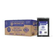 Bin Liners Heavy Duty Austar Contractor Black Packet 50 Carton 250 - 72L & 82L