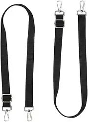 Horse Blanket Leg Straps, Adjustable Straps with Stretchy Belly Straps for Winter, 19-39" Adjustable Length, Black (2 Pcs)