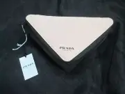 Prada Triangle Clutch Bag Cosmetic Pouch Pink & Black New with Tag