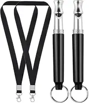 Dog Whistle, 2-Pack Professional Ultrasonic Dog Whistle to Stop Barking, Recall Training, Ultrasonic Silent Dog Whistle Training to Stop Barking Control Devices for Neighbors Dog (Black, 2 PCS)