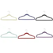 Coloured Non-Slip Velvet Coat Hangers Space Saving Clothing Hook Rack - 50pcs
