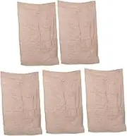 KICHOUSE 5 Pack Jute Woven Vegetable Storage Bags Fruits Grains Potatoes Light Blocking Breathable Pouches for Kitchen