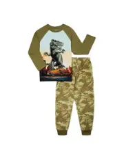 Wonder Nation Boys Camo Dino Skate Long Sleeve Top & Pants 2-Piece PJ Set NWT Lg
