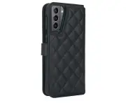 Samsung Galaxy S21 FE Case PU Leather Protective Cover for Galaxy S21 FE Case-Black