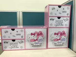 【正版授權】 木製三抽收納櫃Hello Kitty 凱蒂貓 美樂蒂 大耳狗 綜合直式橫式 (3.9折)