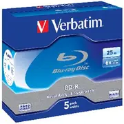 Verbatim BD-R 25GB 6x Jewel Case 5 Pack