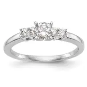 0.20ct. CZ Solid Real 14K White Gold 5-Stone Peg Set Engagement Ring