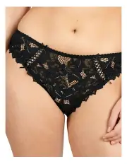 [Sans Complexe] Arum Microfiber and Lace Hipster Brief in Black