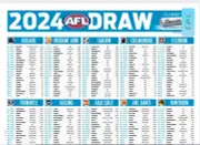 2024 AFL FOOTBALL MATCHES FIXTURE TEAMS POSTER, BIG 420mm,CATS ,DOGS, CROW