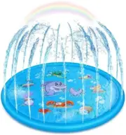 Upgraded Sprinkler Pad Water Spray pad Splash Play Mat 170cm Outdoor Water Toys