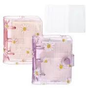 Clear 3 Ring Binder Cover, 2 Pack PVC Notebook Binder Pink Purple