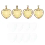 Rhinestone Pendant Trays, 4 Pack Double Sided Tray 4pcs Glass Dome 8pcs