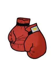 Red Boxing Gloves Sports Patch Embroidered Sew Iron On Training Applique New