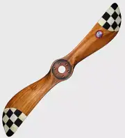 Aeromarine Black Checkered Flag WWI Wood Propeller 31" Airplane Aviation Decor