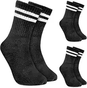 [UTXN] Crew Socks Womens Sports Socks Gym Socks Ladies Sports Socks Running Socks Breathable Ankle Cotton Liners Socks For Men Women Teens(3 Pairs/One Size Fits All)