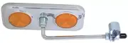 Sunlite Rectangular Bicycle Mirror - Chrome- includes Yellow Reflectors