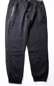J. Come Men's Zipper Pockets Drawstring Jogger Pants AP2 Black Size: 2XL