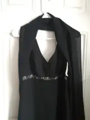 Gorgeous~Michelangelo Women’s Full Length sleeveless with shawl~ Size 4~ Black