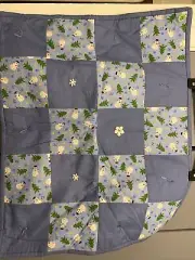 Vintage Handmade Christmas Quilt Wall Hanging Table Runner Blue Snowman 26x22