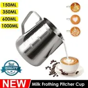 Stainless Steel Milk Frothing Jug Frother Coffee Latte Container Cream Pitcher