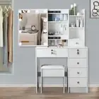 Small Dresser Dressing Table Vanity Makeup Desk With Vanity Mirror,LED Lights