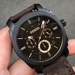 現貨 可自取 FOSSIL FS4656 手錶 42mm 棕色皮錶帶 三眼計時 男錶女錶