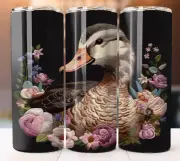 Duck Floral 20oz Tumbler 20 oz Skinny Cup Mug Lid Straw