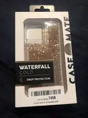 Iphone 11 PRO 5.8” Case Mate Phone Case WATERFALL GOLD GLITTER EFFECT NEW