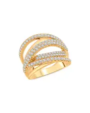 Bloomingdale's Fine Collection Diamond Crossover Ring in 14K Yellow Gold, 1.0 ct. t. w.