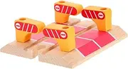 ERINGOGO Wooden Train Track Platform with Barricade Accessory DIY Station Model for Versatile Play Experience Compatible with Major Brands Craftsmanship Engaging Track