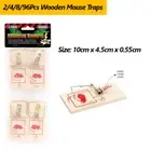 2/4/8/96 x Wooden Mouse Mice Trap Reusable Rodent Rat Snare Catcher Traps