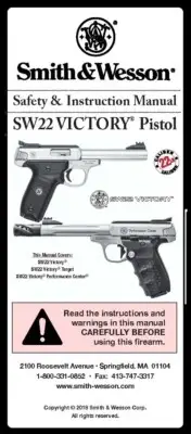 Smith & Wesson Victrory SW22 Target & Performanc Instruction Manual Reprint Copy