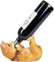 BRUBAKER Wine Bottle Holder Thirsty Dog - Chihuahua - Drunk Animals - Polyresin
