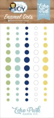 1 Pack Echo Park Paper BABY BOY Decorative Enamel Dots