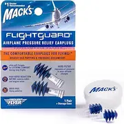 Mack’s Flightguard Airplane Pressure Relief Earplugs – 26dB NRR – Comfortable, Safe, Travel Ear Plugs