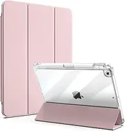 ZKTUYU Case for iPad 10.2 inch Case 9th Generation 2021/ iPad 8th Gen 2020/ 7th Gen 2019, with Pencil Slot, Slim Stand Hard Back Soft Frame Protective Smart Cover Case, Auto Sleep/Wake, Pink