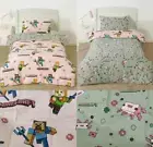 Minecraft Quilt Cover Set Mojang Reversible Cotton Doona Cover - Single