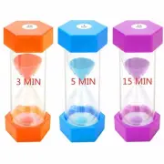 Sand Timer 3/5/15 Min Hourglass: Colorful Sand Watch, Large Sand Clock for Ki...