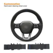 Hand-sewn DIY Hand Stitch Alcantara Car Steering Wheel Cover for Honda Civic 11