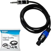 HQRP 1.8m Speakon to 1/4-inch (6.35mm) TS Cable for JBL EON 305 Speaker/Mr. Dj PRO-SUB15AMP / PRO-SUB18AMP Subwoofer/Orange Amplifiers OBC Series OBC210 / OBC410 Bass Speaker + HQRP Coaster