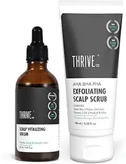 ThriveCo Scalp Care Kit Aha Bha Pha Exfoliating Scalp Scrub,100ml & Vitalizing Serum,50ml White & Transperant