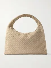 [Bottega Veneta] Bottega Veneta - Large Hop Intrecciato Suede Shoulder Bag - Ecru - One size One size Ecru