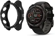 HOMTERN Case for Garmin Fenix 8 47MM AMOLED or Solar Sapphire,Flexible Silicone Armor Cover Shell Shockproof Scratch-Proof Drop-Proof Protector Case (47mm Solar)