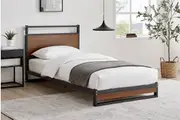 Shangri-La Skye Metal and Wood Bed (Walnut)
