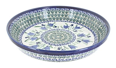 Blue Rose Polish Pottery Blue Tulip Pie Plate