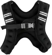 3Kg Running Weight Jacket Training Bearing Vest with Reflective Stripe Sports Fitness Exercise Iron Sand Waistcoat,Black